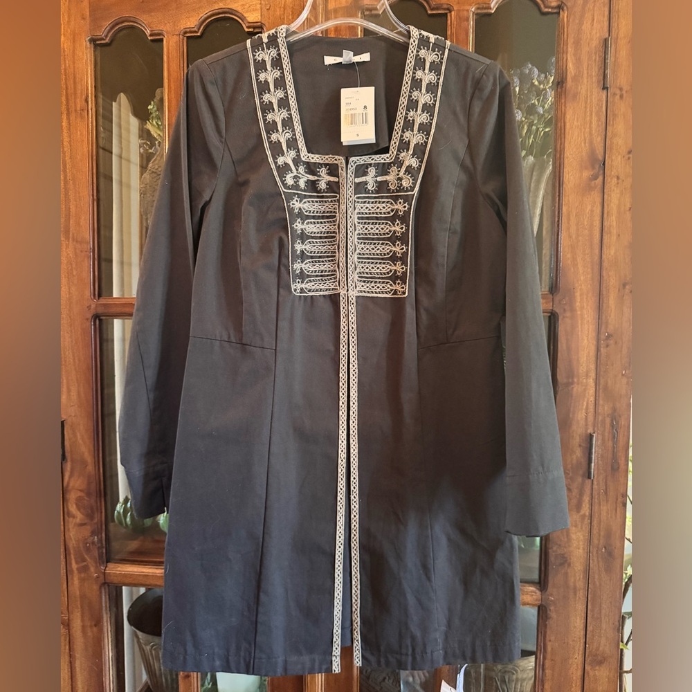 “Turkish Delight Coat” Dark Gray Embroidered Long Coat